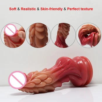 Soft Realistic Animal Dog And Kirin Big Dildo Suction Cup Cock Silicone Masturbators Penis Butt Plug Adult Sex Toy for Men Women 2
