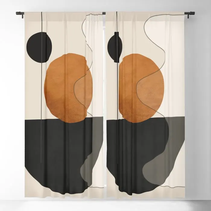 

Abstract Minimal Shapes 135 Blackout Curtains 3D Print Window Curtains For Bedroom Living Room Decor Window Treatments