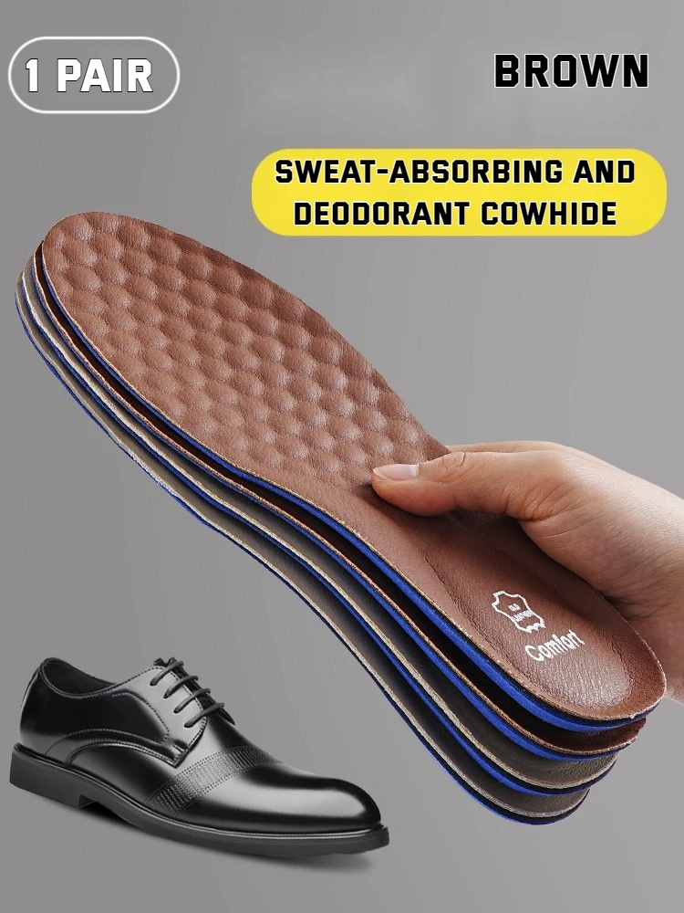Premium Leather Orthotic Insoles for Arch Support and Comfort