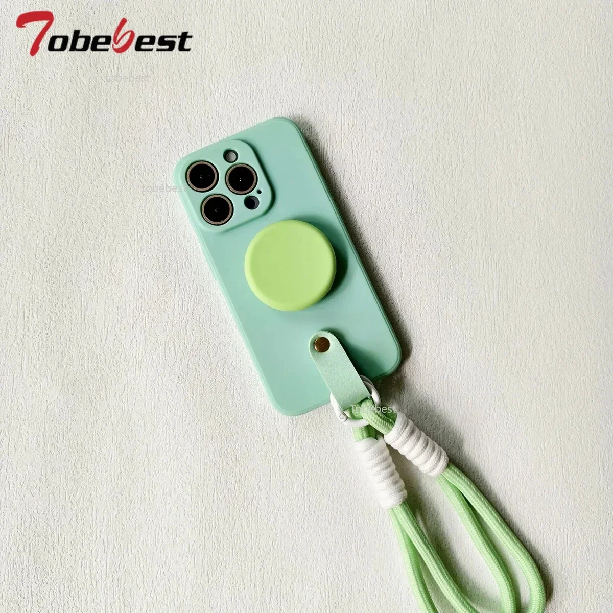 Silicone Phone Case with Lanyard Wrist Strap and Stand 기능