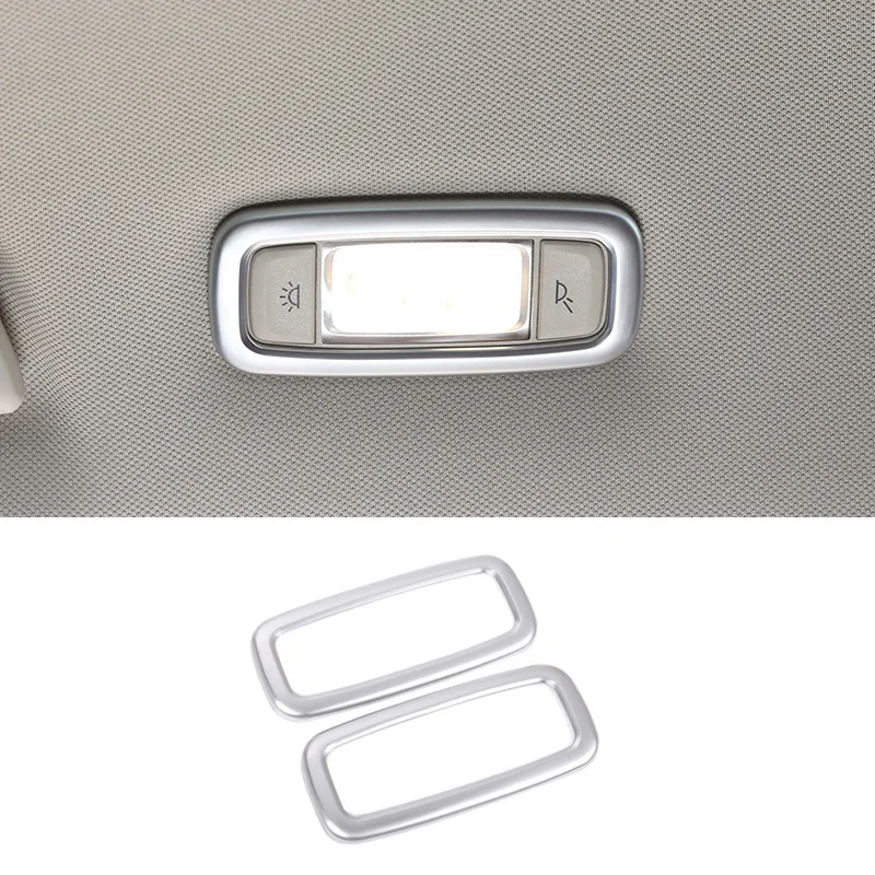 

Chrome ABS Inner Rear Row Reading Light Lamp Switch Frame Decorate Cover Trim Car Interior Supplies For BMW X3 X4 G02 G01 18-21