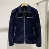 High-end Casual Jacket Men 2025 Autumn and Winter Korean Version of Fashion Muntjac Velvet Jacket Lapel Locomotive Slim Coat 1