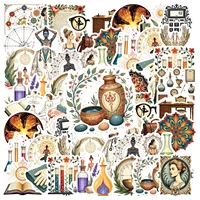 35pcs-100pcs Spiritual Yoga Meditation Stickers Vintage Vintage Science Stationery Stickers DIY Stickers For Suitcase Fridge