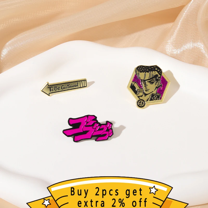Enamel Pins &ldquo;JoJo"s Bizarre Adventure&rdquo;Enamel Pins Custom Brooches Lapel Badges Cartoon Classic Japanese Anime Jewelry Gifts for Fans Friends