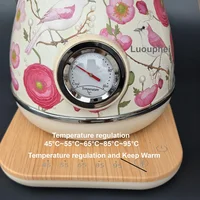 Bouilloire électrique rétro 1,7L 1850W avec contrôle de température, bouilloire à eau bouillante pour la maison, en acier inoxydable 304, fonction de maintien au chaud, théière électrique 220V 2