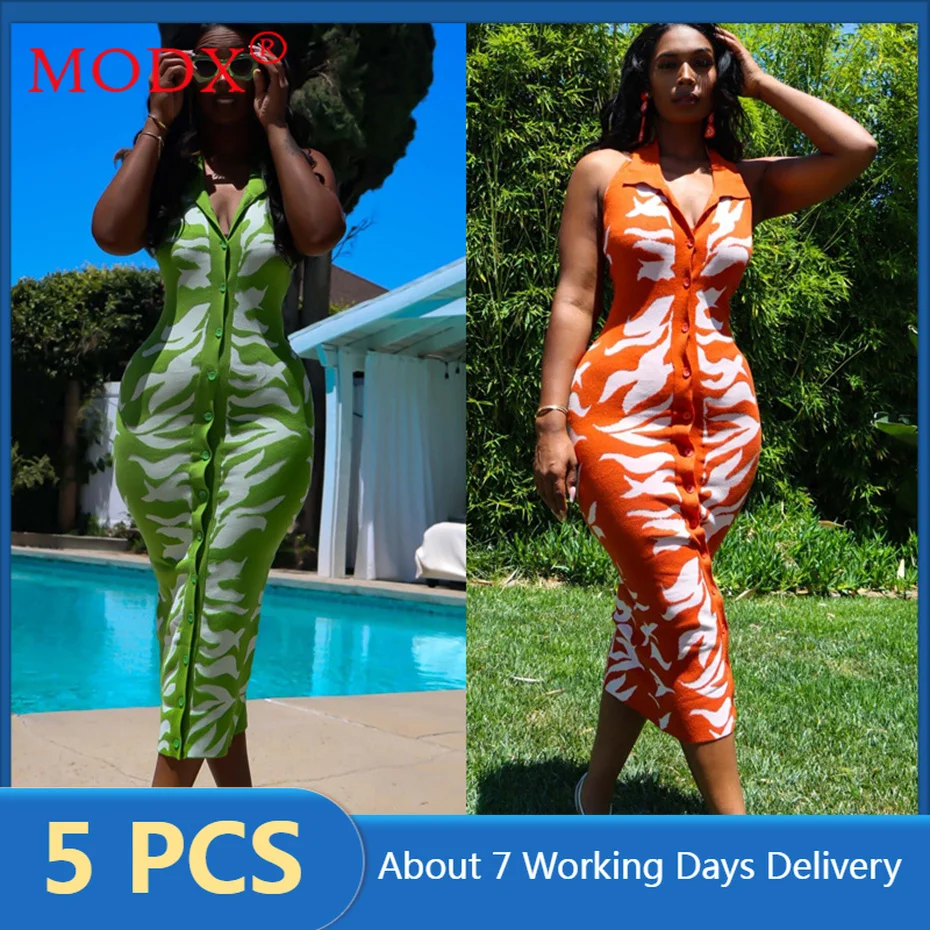 Bulk Items Wholesale Lots Dresses for Women Summer 2023 Printing Halter