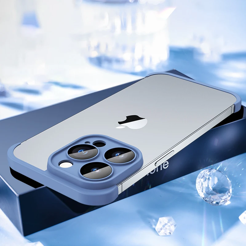 Premium Frameless TPU Bumper Case with Glass Lens Protector
