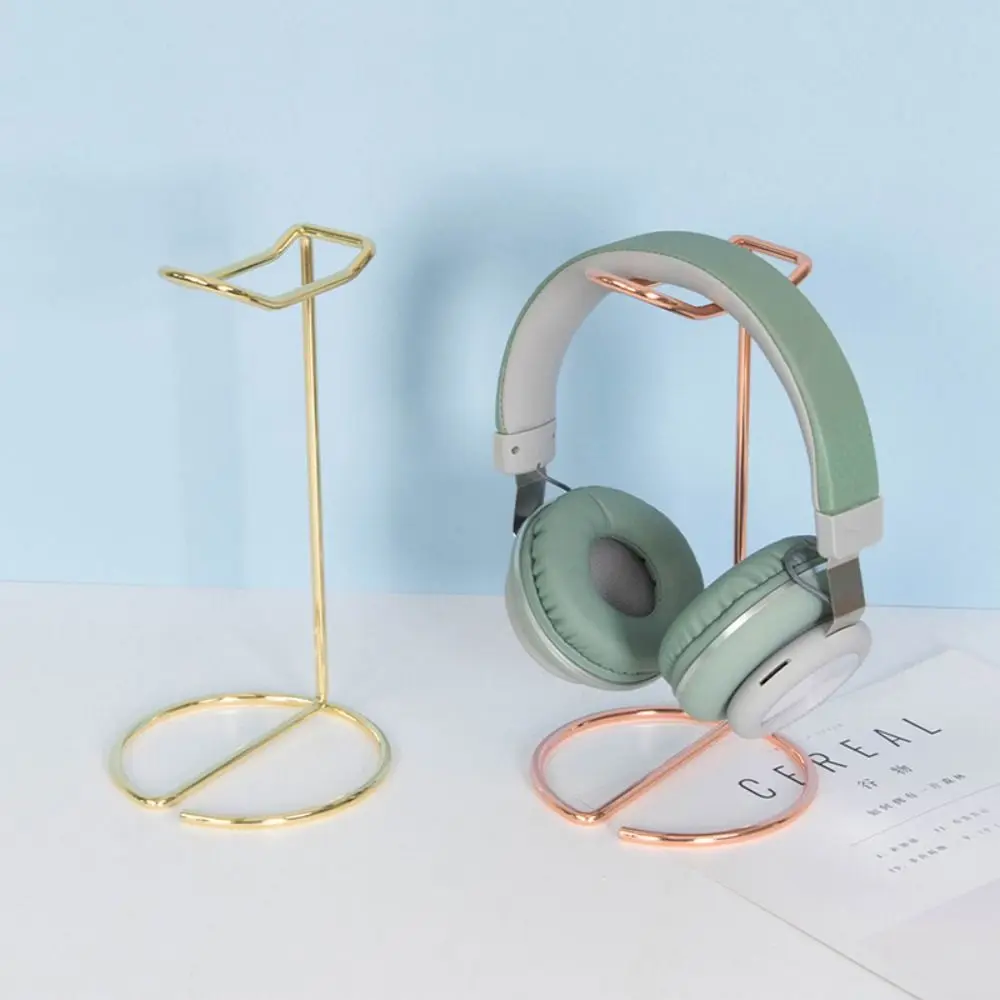 

Desktop Holder Earphone Display Rack Hanger Nordic Rose Gold Metal Headphone Organizer Minimalism Headset Holder Music Lovers