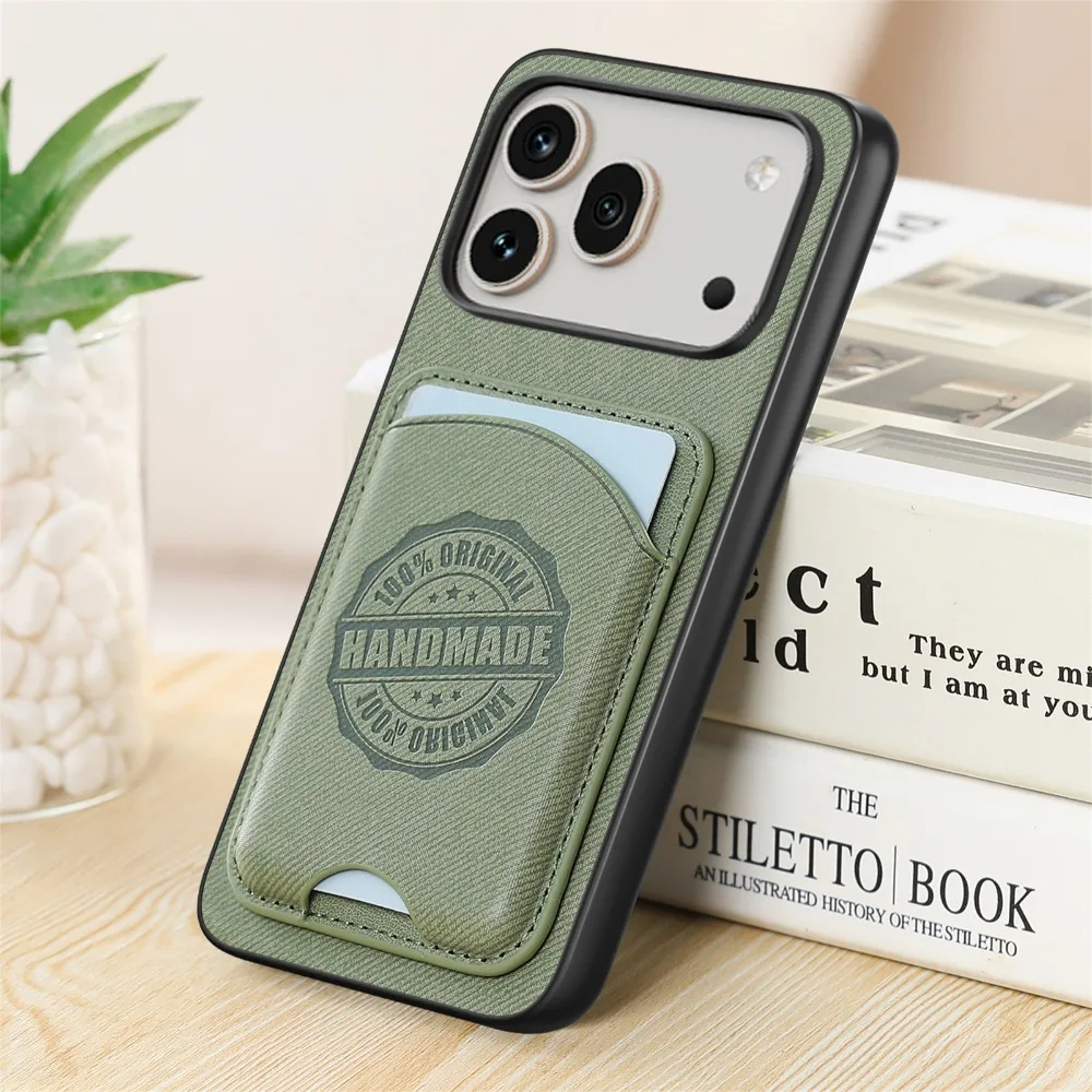 Leather Card Case with Magnetic Back Cover