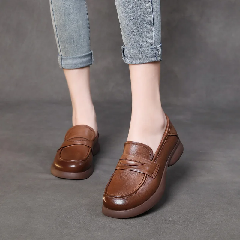 

Vintage Leather cowhide Loafers Leather men's Shoes Driving shoes casual Pumps Work shoes