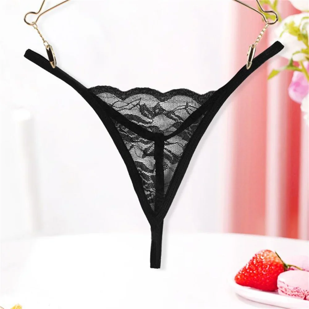 3 PCS/Pack One Rope Women Lingerie Micro Bikini V String Thong Sexy Temptation Ladies Transparent Floral Lace Underwear