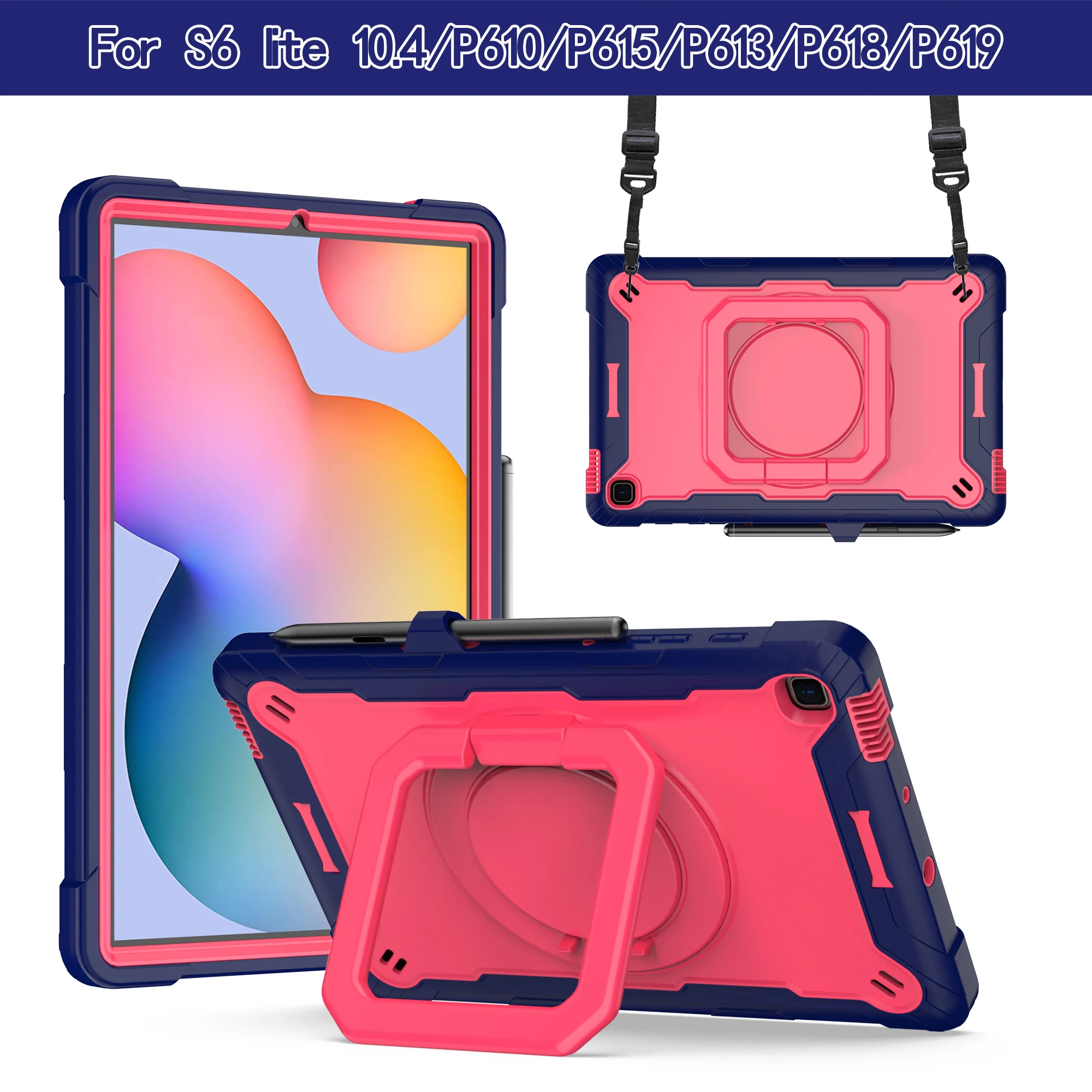 Heavy Duty Shockproof Protective Tablet Case with 360° Rotating Stand