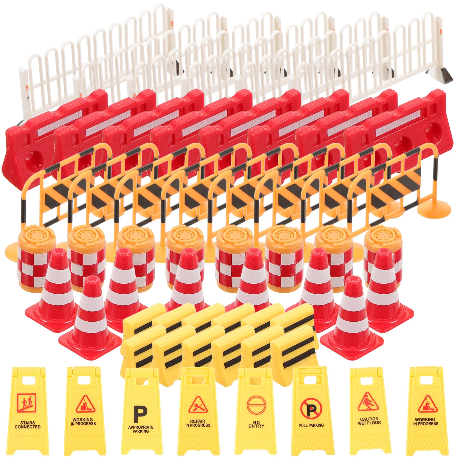 

English title: Play Traffic Signs Construction Street Sign Playset Mini Traffic Cone Crosswalk Signal Toy Barricade Sign