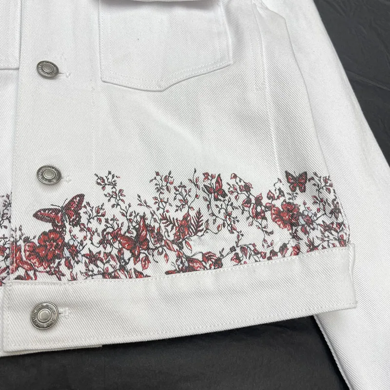 Casual Embroidered Denim Jacket, Dio Back Butterfly Love Pattern, High Quality, New, ~24, Early Spring