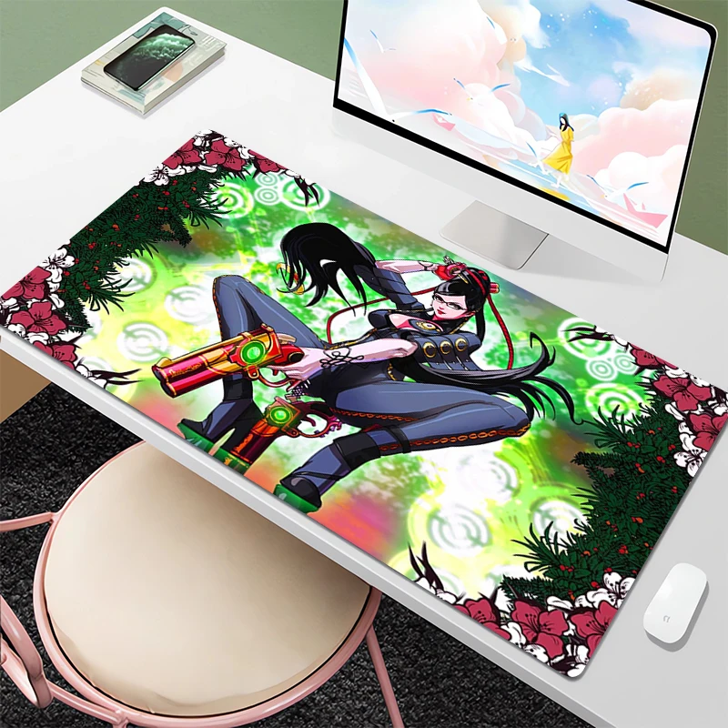 Baionetta Tappetino In Gomma Anime Mouse Pad Gamer Rug Setup Gaming Mousepad Deskmat Computer Table Cushion Desk Protector Mause Pads Pc