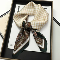 New Satin Shawl Design Wild leopard Print Silk Square Women neck scarves Wrap Headkerchief Beach Hair Band women's bandana 3
