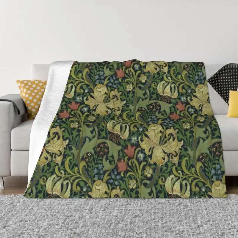 

Fleece William Morris Company Ultra-Soft Throw Blanket Warm Flannel Floral Textile Pattern Blankets for Bedroom Car Couch Quilt