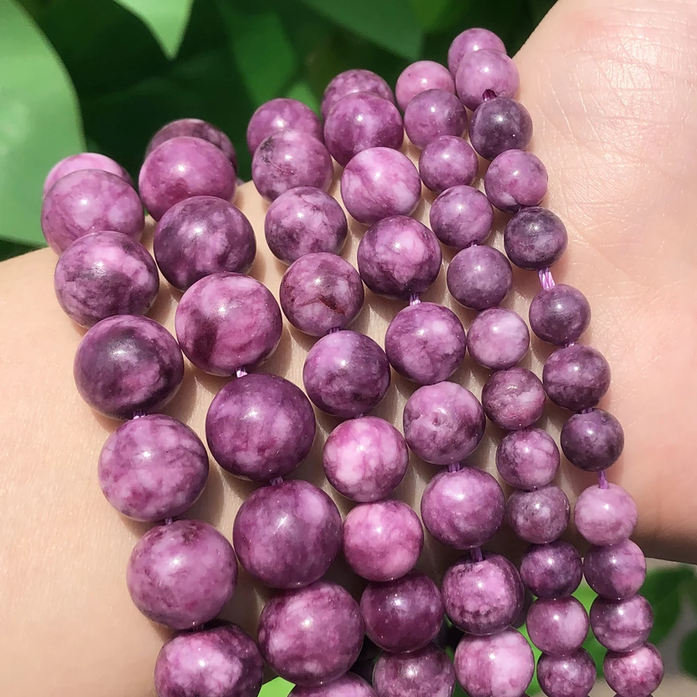 

Natural Stone Dark Purple Jades Beads Round Spacer Loose Beads For Jewelry Making DIY Bracelet Accessories 6/8/10mm 15''