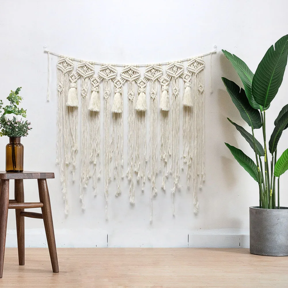 80*90cm/1pcs,handwoven Tapestry Tassel Macrame Wall Hanging,boho Home
