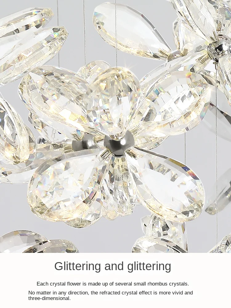 2024 Luxury Crystal Restaurant Pendant Light Luxury Italian Designer Dining Hall Lamp Kitchen Bar Table Decorative Pendant Lamp 5