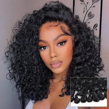 Burmese Curly Human Hair Wig With Spiral Curls End 13x4 Lace Front Wigs 220 Density Pre Plucked Tiny Knots 13x6 Lace Frontal Wig 1