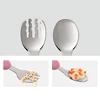 New Kids Feeding Spoon Fork Set Silicone Handle Cutlery Crab Lion Children's Tableware Stainless Steel Utensils Baby Items 4