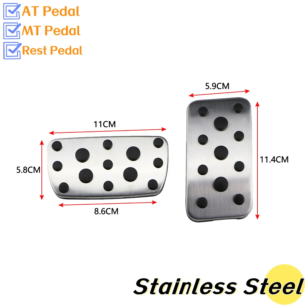 Pedal Cover Stainless Steel Pedal Cover Stainless Steel Auto Pedal Cover for Subaru XV 2012-Forester 2006-Impreza 2006 2015 AT MT Car Pedals