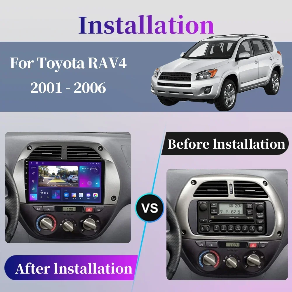 Autoradio per Toyota RAV4 2006-2012 con carplay Android auto Android 13, Per RAV4 2DIN DVD