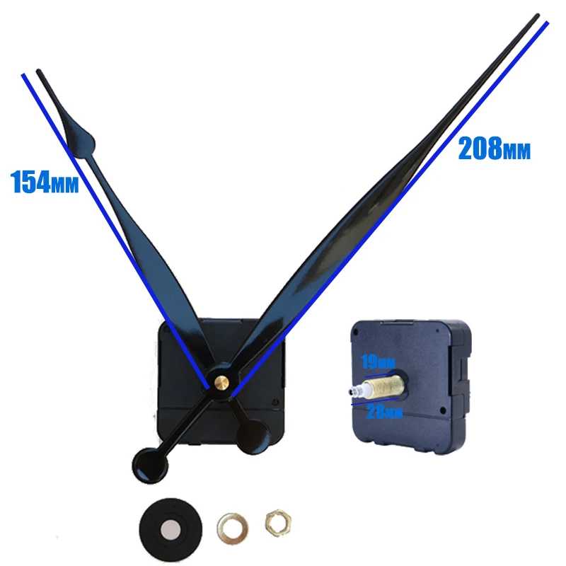 

10 sets Large Clock Movement High Torque Mechanism for Wall Watch with Long Hands 28mm Long Shaft mecanisme horloge murale