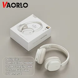 Bluetooth 5.3 Fashion Wireless Over - Ear Headphones with HIFI Stereo and Mic (White)
