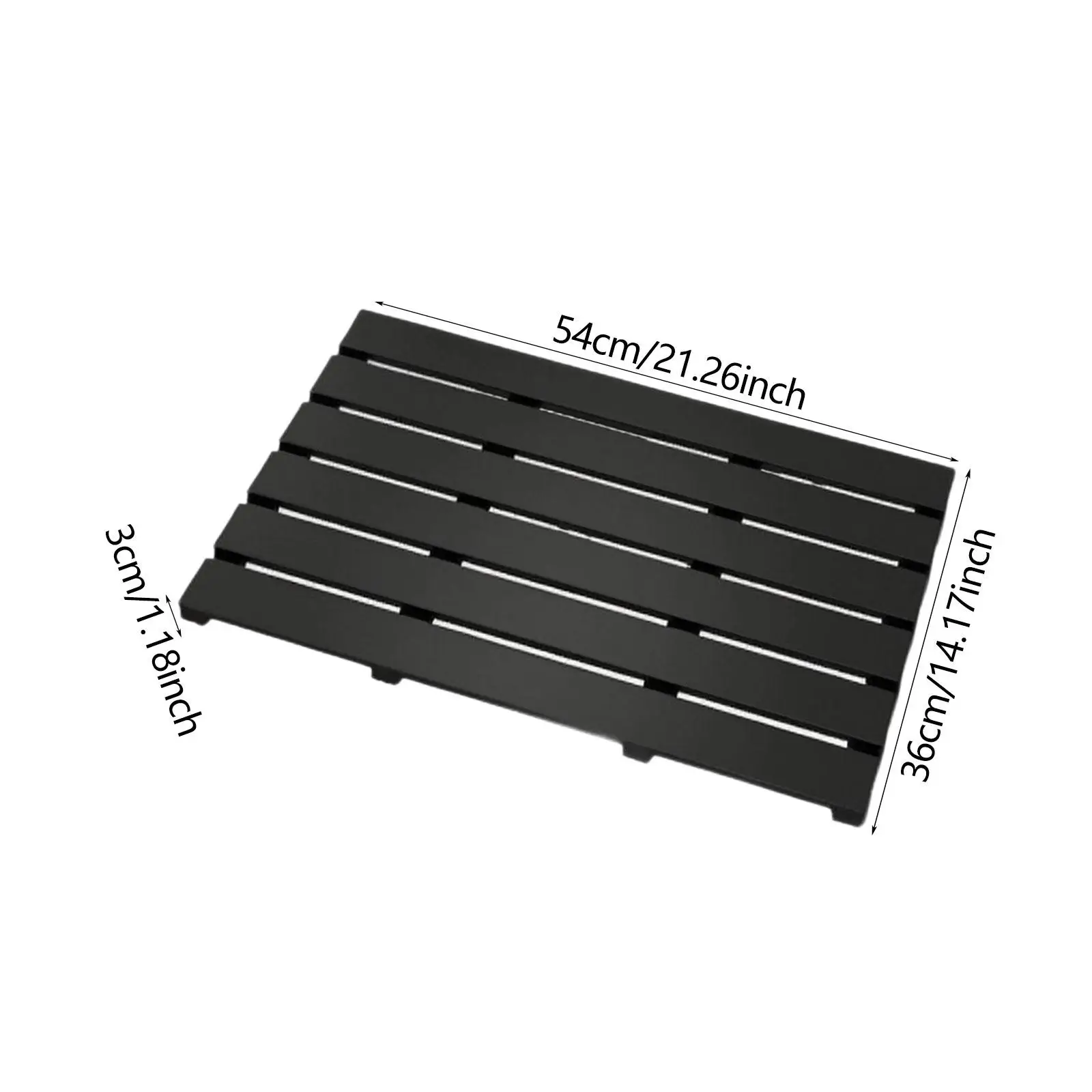 Wooden Bamboo Bath Mat Anti Slip Waterproof Quick Drying Shower Floor Mat for Bathroom Toilet Balcony