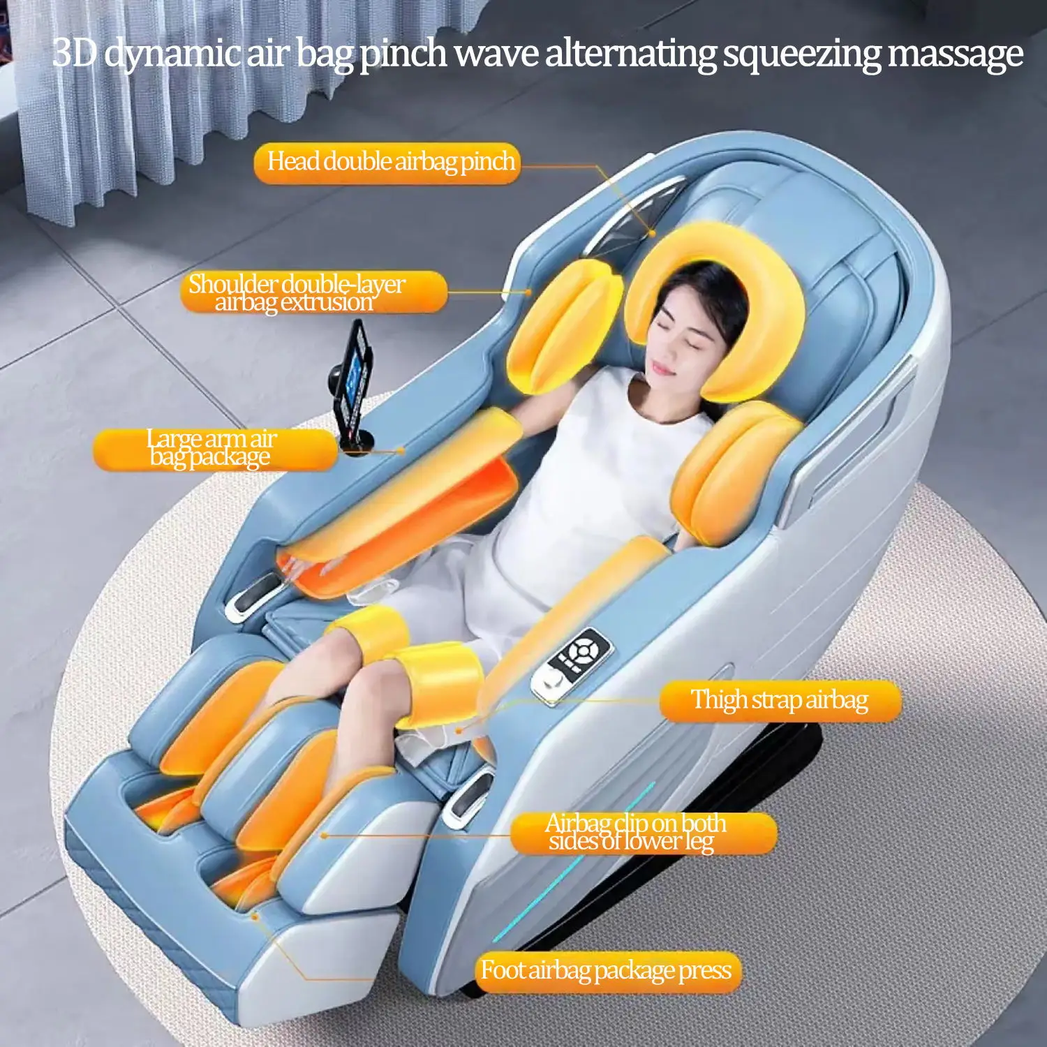 3  Year Warranty UKLife 4D SL-Track Full Body Air Bag Zero Gravity  Luxury Electric Massager Chairs For Office  Massage Sofa 4