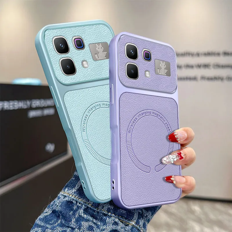 Magnetic Shockproof PU Leather Texture Non-Slip Phone Protection Case