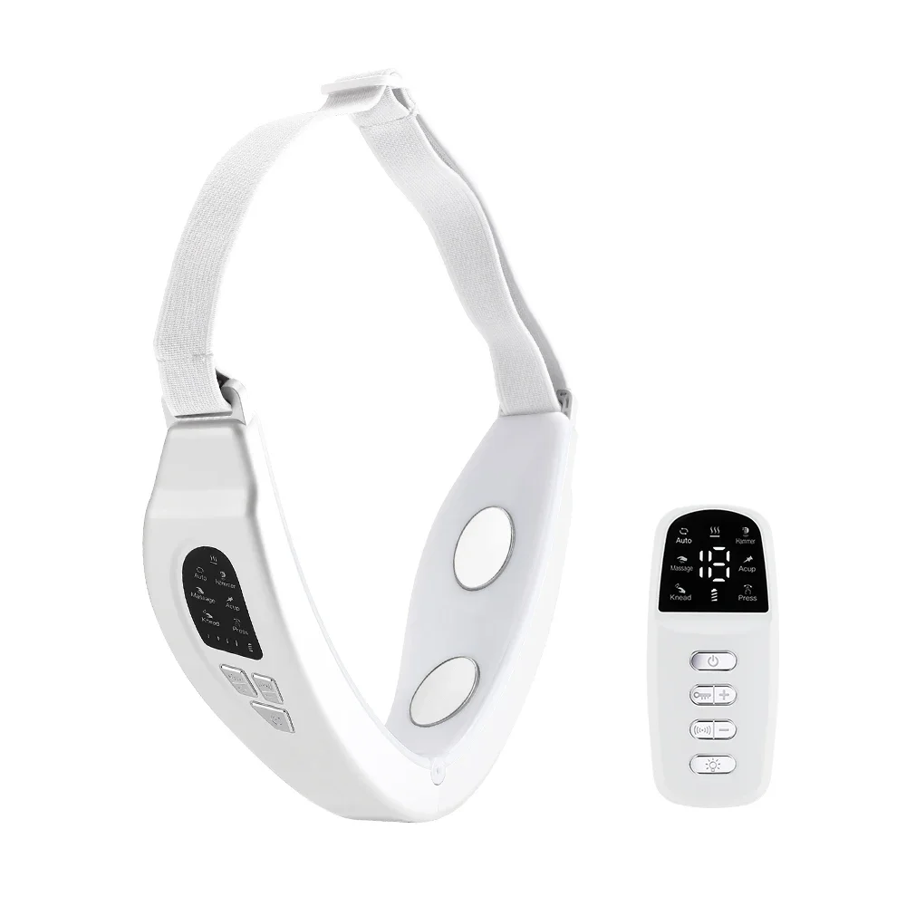 Facial Massager Electric Face Slimming Device Double Chin V Shape Lift Belt Hot Compress Face Vibrate Slimming Massager With Remote Control