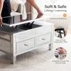Mirrored Lift Top Coffee Table, Assembled Modern Coffee Table with Drawers for Living Room (Silver, 35'' x 19'' x 18'') 4