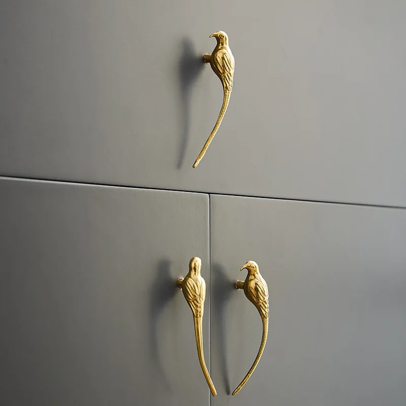 Punho do Armário do Pássaro Dourado Punho Personalizado do Armário Parte Alta e Simples das Crianças Punho Criativo da Porta da Gaveta