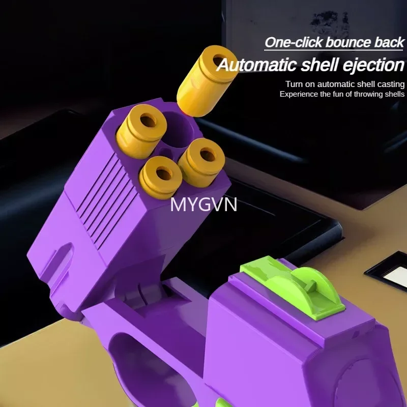 COP357 Carrot Toy Gun Shell Ejection Soft Bullets Launcher Mini Size Manual Firing Portable Pistol Model Children Adult Gift