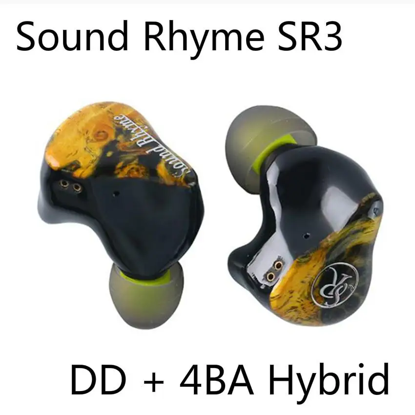 Sound Rhyme SR-3 SR3 DD+4BA Hybrid Balanced Armature 3D HiFi Music Monitor Audiophile Musician Earphones Earbuds