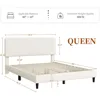 Queen Bed Frames with Adjustable Headboard,Full Size Bed Frame No Box Spring Needed/Wood Slats Support/Easy Assembly, Bed Frames 6