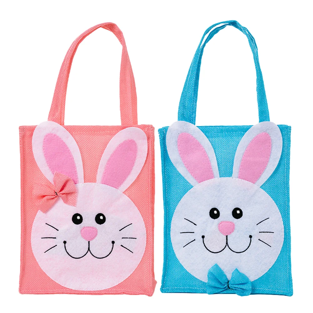 

Easter Tote Gift Bags Cute Cartoon Rabbit Shape Packing Bag Reusable Multipurpose Book Candy Shopping Storage Bags
