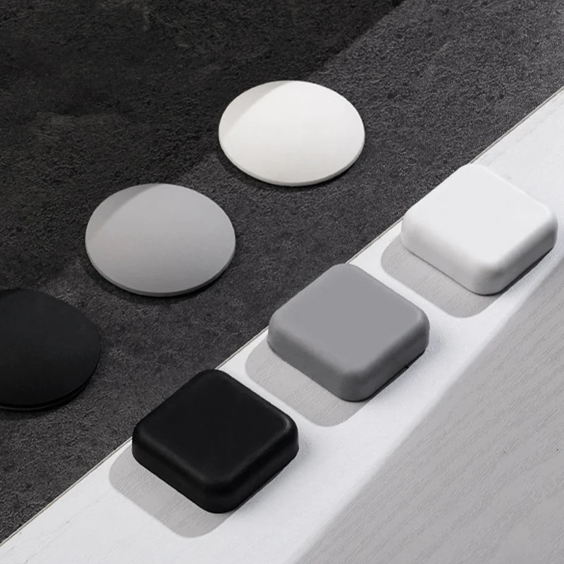 Silicone Door Stoppers 1/5pcs Door Stopper Handle Bumpers Silicone Self Adhesive Mute Anti-Shock Protection Porte Pad Home Decoration Wall Protection