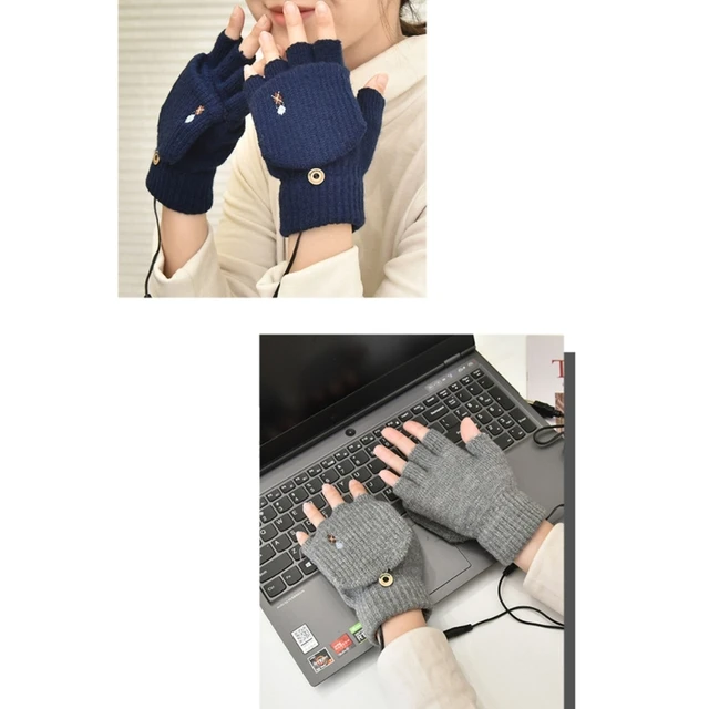1 Pár Usb -Fűtő Kesztyűkesztyűk Kesztyű, Ujjatlan Kesztyű Kötött - Image 3