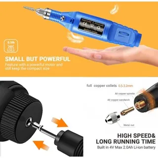 9V Mini Drill Electric Carving Pen Variable Speed Rotary Tools Kit Engraver for Grinding Polishing 3
