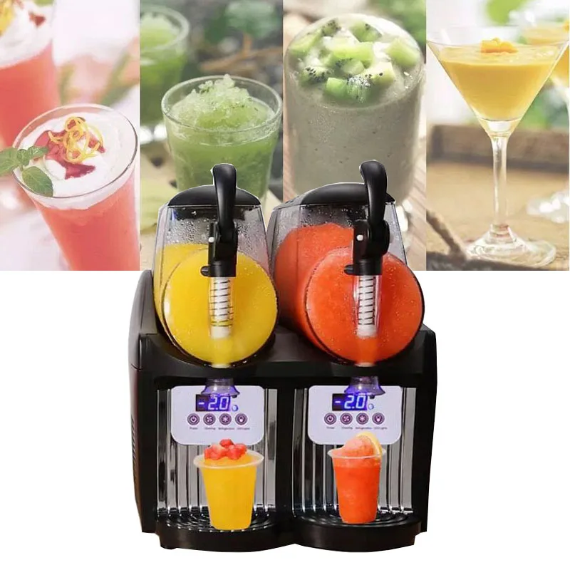 Caffetteria Cold Drink Shop Slush Machine Ice Cream Maker Macchina Per Lo Scioglimento Della Neve Commerciale 2L * 2 Smoothies Granita Machine