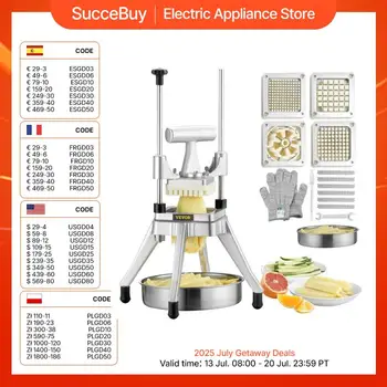 SucceBuy Affettatrice per patate commerciale per frutta e verdura, tritatutto, 4 lame e vassoio, tagliatrice manuale, elettrodomestico 1