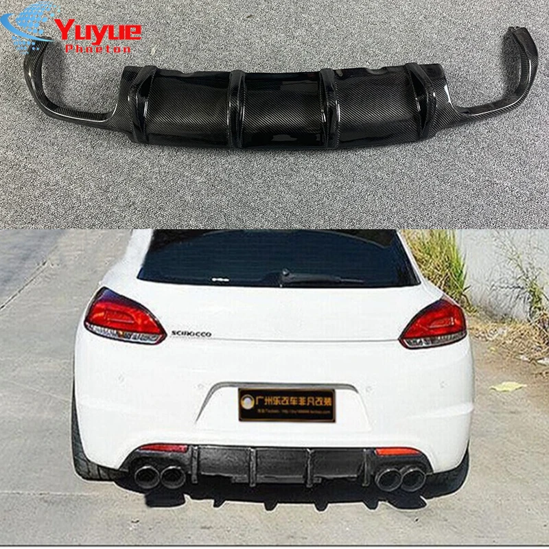 Scirocco Carbon Fiber Rear Diffuser Wing Spoiler For Volkswagen