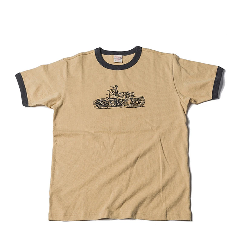 Non Stock Rider Ringer T-Shirt Motorcycle Graphic Mens Short Non Stock Rider Ringer T-Shirt Motorcycle Graphic Mens Short