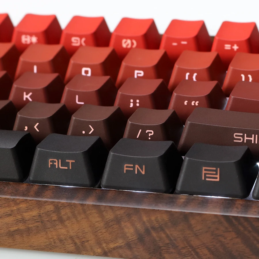 Boa Sorte Backlit Gradient Keycaps Keycaps Transparentes Perfil Oem Pbt Top e Side Letters Keycap Cor Vermelha 61 68 84 96 104 - Imagem 4