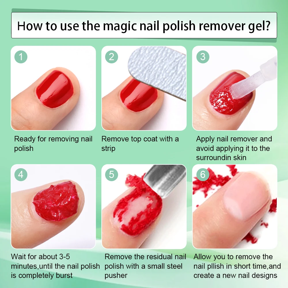 15ml/bottle Nail Gel Remover Polish Soak-Off 3 Minutes Quickly & Easily Removes Gel Polish 0.5fl.Oz Professional Non-Irritating 4