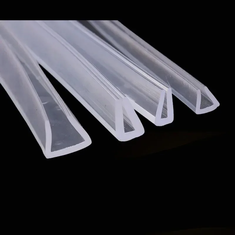 1Meters U Channel silicone rubber shower door glass sealing strip edge trim glazing weatherstrip edge guard silicone rubber sealing strip